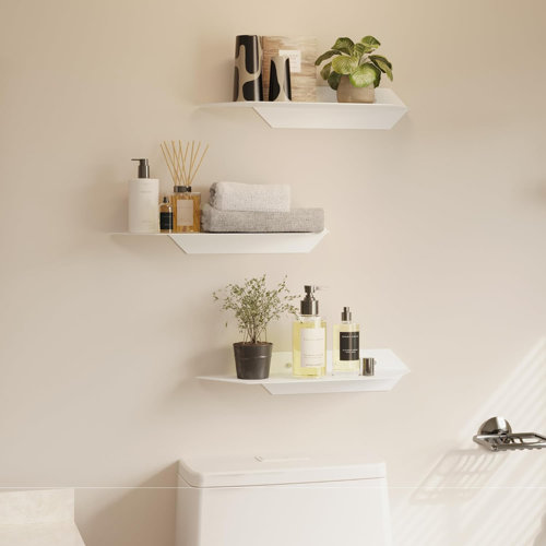 Ebern Designs Caran Novelty Floating Shelf, Metal Wall Shelf, Wall